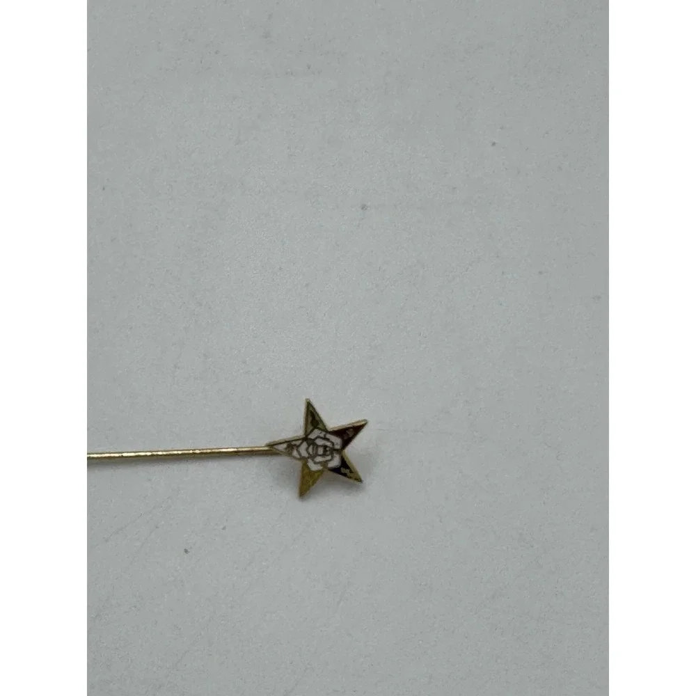 Order of the Eastern Star OES Masonic Vintage Gold Tone Stick Pin Brooch